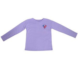 Like New Girls Long-Sleeve Heart Graphic Tee – Purple – Sz XL (16)
